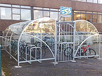 Arba - Curved Cycle Shelter with Gates